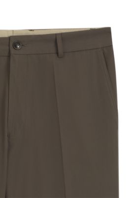Straight-fit pants in water-repellent cotton twill, Brown