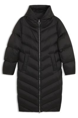 Water-repellent jacket with side zippers, Black