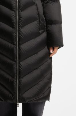 Water-repellent jacket with side zippers, Black