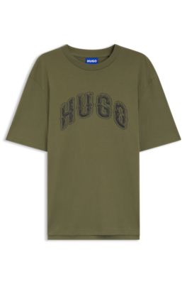 Logo-graphic T-shirt in cotton jersey, Light Green