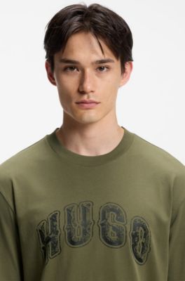 Logo-graphic T-shirt in cotton jersey, Light Green