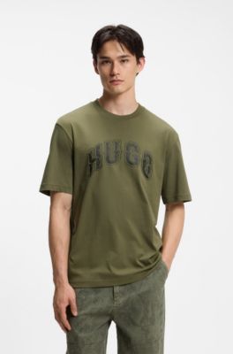 Logo-graphic T-shirt in cotton jersey, Light Green
