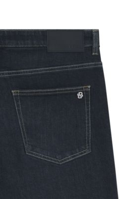 Slim-fit jeans with contrast stitching, Dark Blue