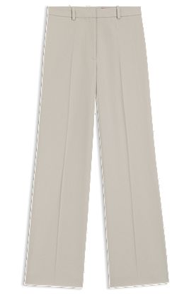 Regular-fit wide-leg pants in stretch fabric