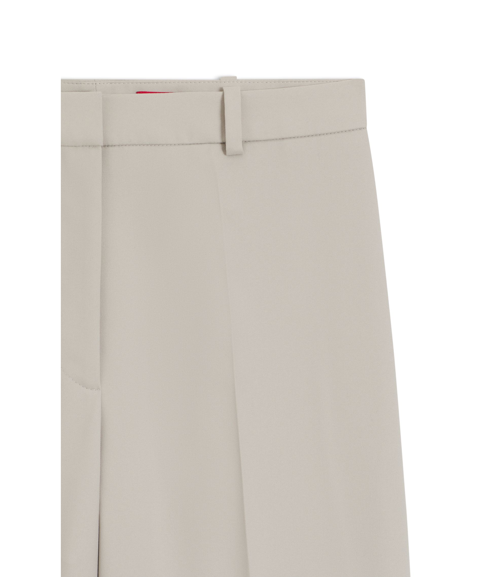 HUGO - Regular-fit wide-leg pants in stretch fabric - Light Grey