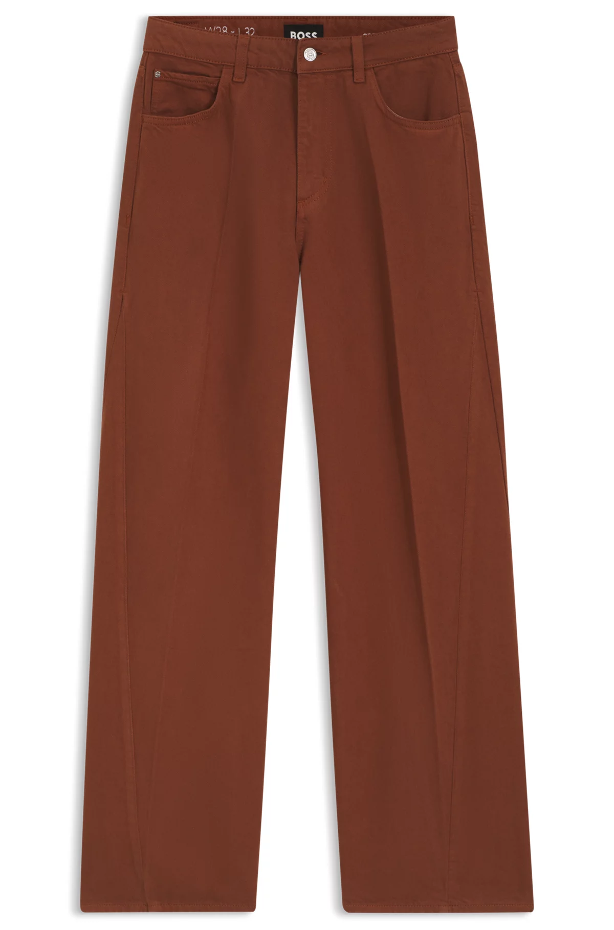 Relaxed-fit colored jeans in soft cotton blend, Brown