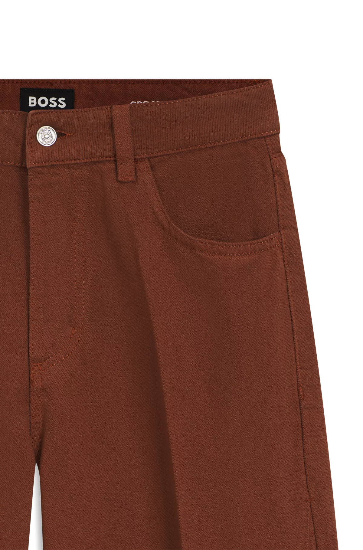 Relaxed-fit colored jeans in soft cotton blend, Brown