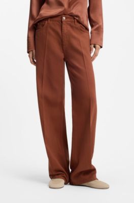 Relaxed-fit colored jeans in soft cotton blend, Brown