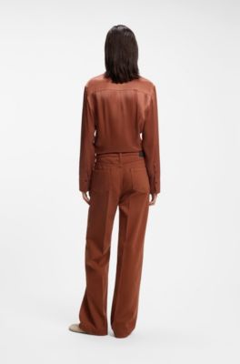 Relaxed-fit colored jeans in soft cotton blend, Brown