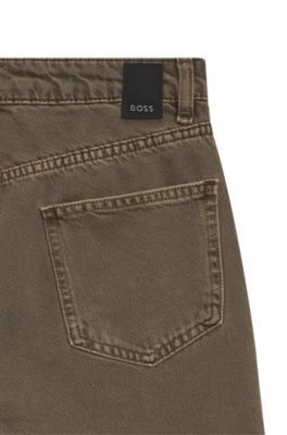 Relaxed-fit colored jeans in soft cotton blend, Brown