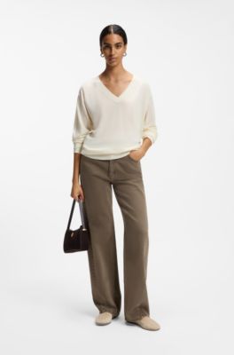 Relaxed-fit colored jeans in soft cotton blend, Brown