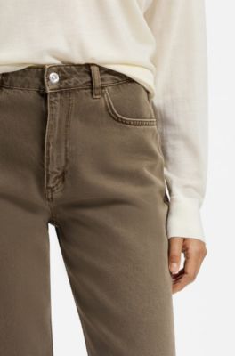 Relaxed-fit colored jeans in soft cotton blend, Brown