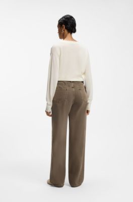 Relaxed-fit colored jeans in soft cotton blend, Brown