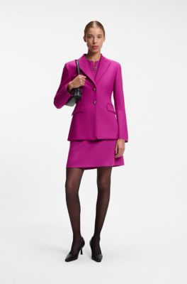 Blazer regular fit con botones de metal, Rosa oscuro