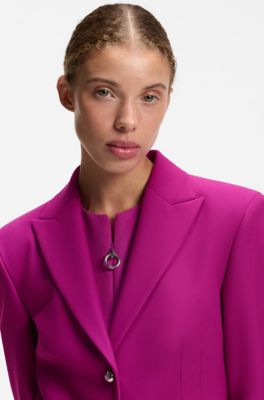 Blazer regular fit con botones de metal, Rosa oscuro