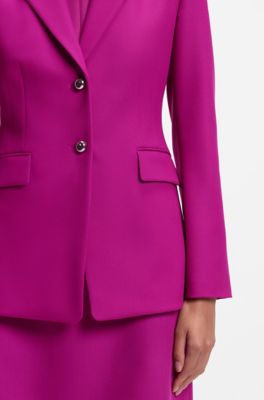 Blazer regular fit con botones de metal, Rosa oscuro