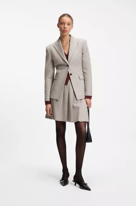 Regular-fit blazer with micro check