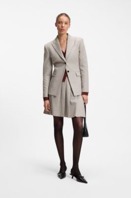Regular-fit blazer with micro check, Patterned