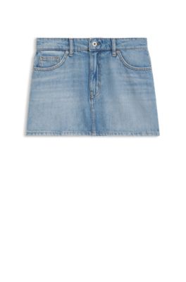 Minifalda de cinco bolsillos en denim azul, Azul