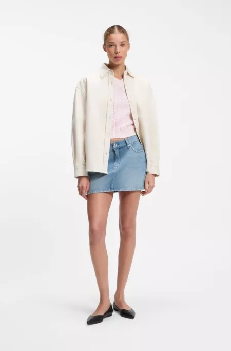 Five-pocket mini skirt in blue denim