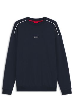 Sudadera relaxed fit con logo estampado y vivos