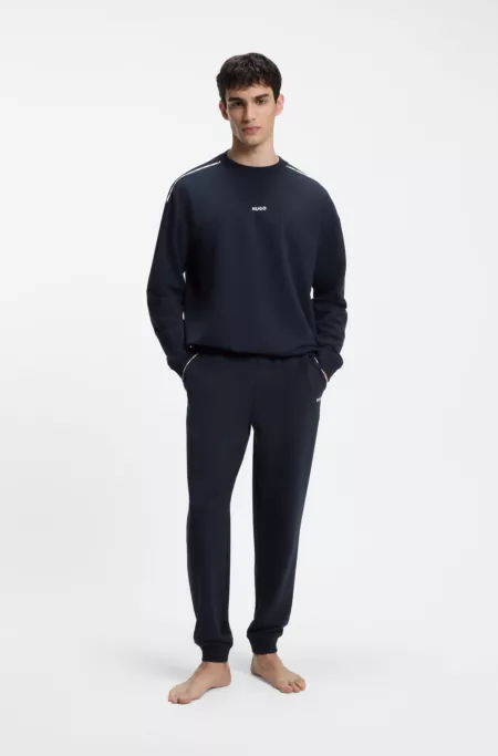 Relaxed-fit sweatshirt with logo print and piping