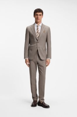 Regular-fit shirt in micro-structured Italian cotton, White