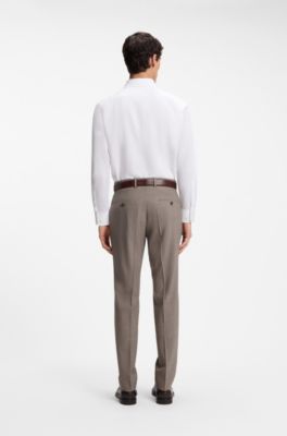 Regular-fit shirt in micro-structured Italian cotton, White