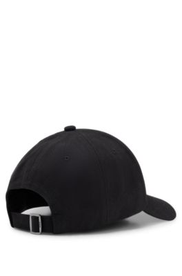 Cotton-canvas cap with Double B monogram badge, Black