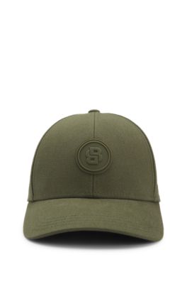 Cotton-canvas cap with Double B monogram badge, Light Green