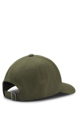 Cotton-canvas cap with Double B monogram badge, Light Green