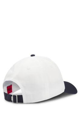 Embroidered-logo cap, White