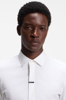 Chemise d'affaires Slim en coton stretch, Blanc