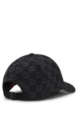 Ripstop cotton cap with tonal logo, Black