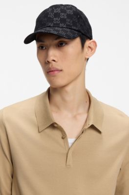 Ripstop cotton cap with tonal logo, Black
