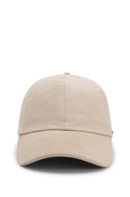 Gorra de tejido de gabardina de algod&oacute;n con visera de ante, Beige claro