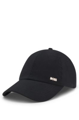 Gorra de pana de algod&oacute;n con logo met&aacute;lico, Negro