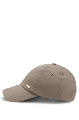 Gorra de pana de algod&oacute;n con logo met&aacute;lico, Marr&oacute;n