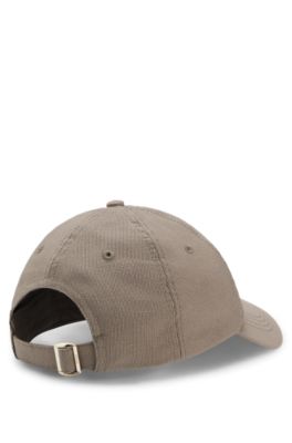 Gorra de pana de algod&oacute;n con logo met&aacute;lico, Marr&oacute;n