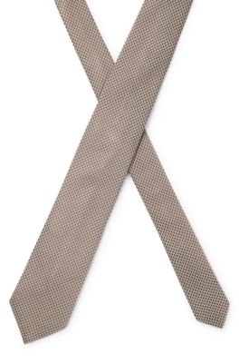 Corbata estampada de seda italiana, Marr&oacute;n