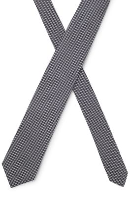 Corbata estampada de seda italiana, Azul oscuro