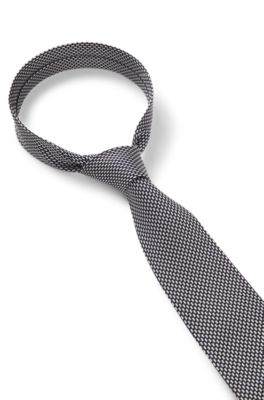 Corbata estampada de seda italiana, Azul oscuro