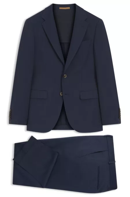 Two-piece slim-fit suit in wool and silk