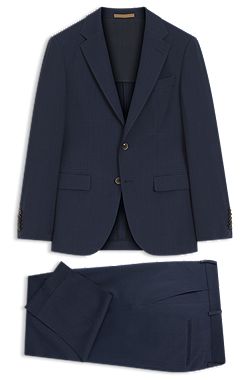 Two-piece slim-fit suit in wool and silk