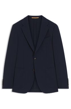 Slim-fit suit jacket in virgin wool and silk