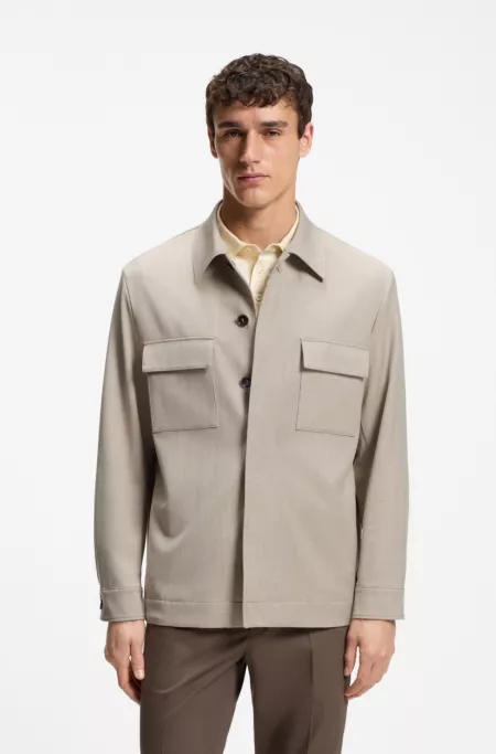 Relaxed-fit overshirt in a wool blend