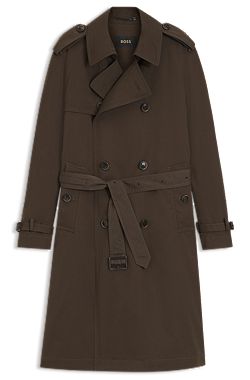 Gabardina cruzada de algodón y seda