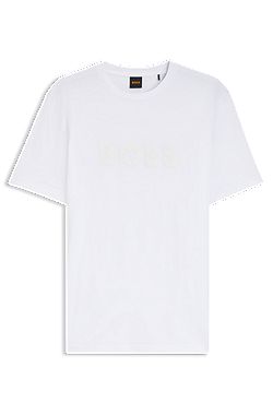Camiseta de algodón con logo tonal grande