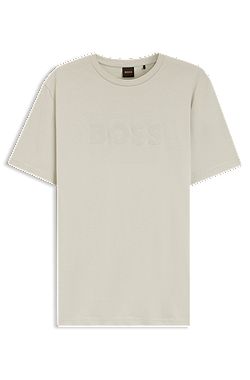 Camiseta de algodón con logo tonal grande