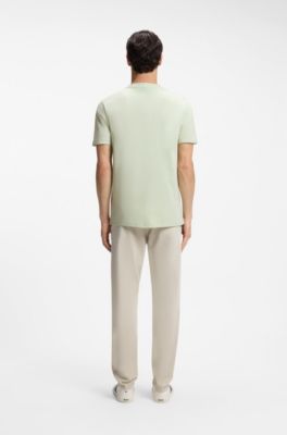 Regular-fit cotton T-shirt with modern logo, Light Green